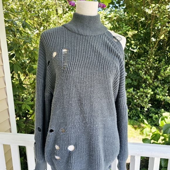 (2) Cold Shoulder Distressed Sweater Collection - Picture 6 of 10